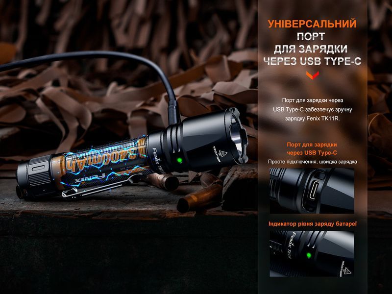 Ручной тактический фонарик Fenix TK11R 1600лм Type-C Черный 2214357751 фото Ручной тактический фонарик Fenix TK11R 1600лм Type-C Черный 2214357751 фото