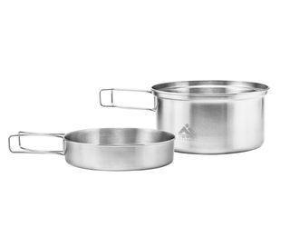 Набор посуды из нержавеющей стали Terra Incognita Pot Pan Set M для 2х человек 1.4/0.6 л Серый (TI-PotPanM) TI-PotPanM фото
