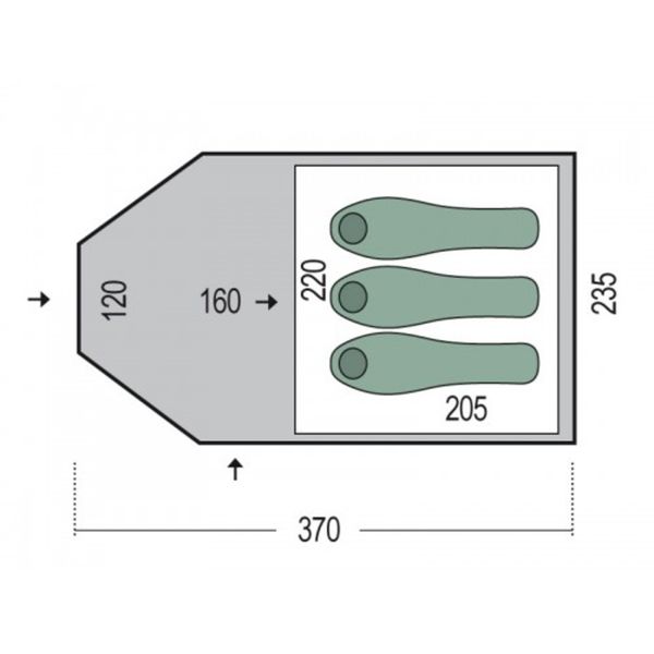 Палатка Pinguin Campus 3 Duralu Зеленый PNG 145.3 фото