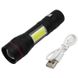 Фонарик аккумуляторный Bailong X-Balog BL-520 T6 COB USB Black 116311 фото 1